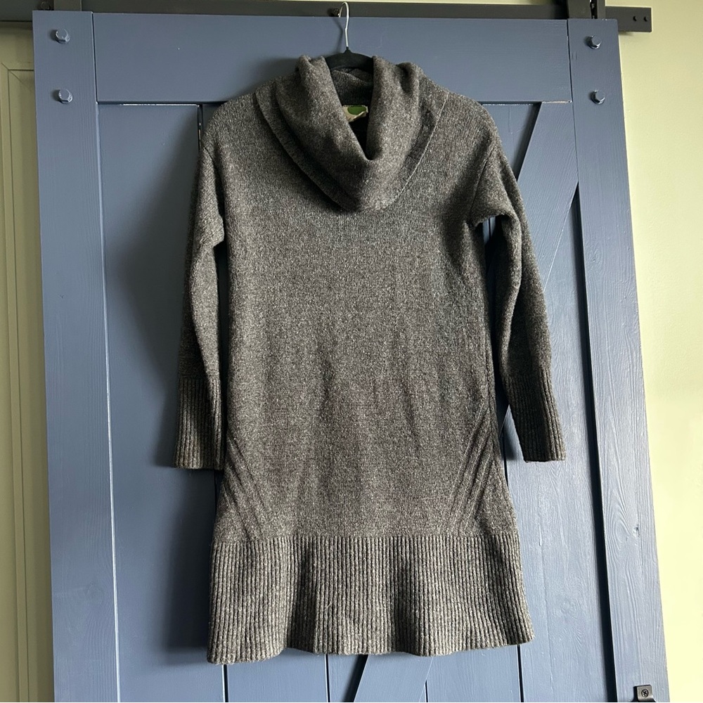Anthropologie Sonoran Cowl Neck Sweater Dress Long Sleeve Gray Womens Size XS